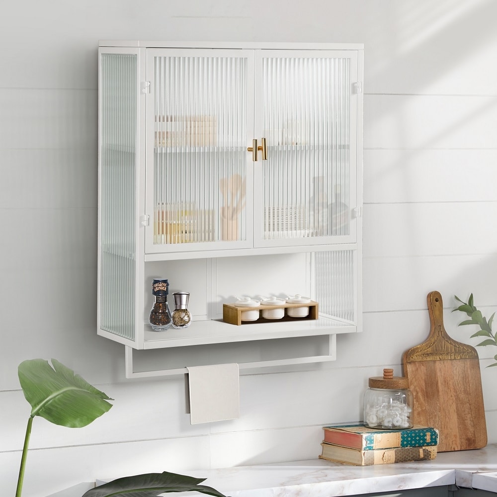 White metal bathroom sales cabinet