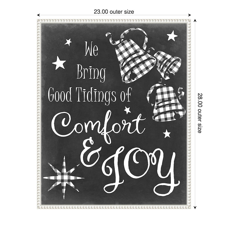 Comfort and Joy by Sharon Chandler (23 x 28 in.), Framed Canvas Wall Art Print - Sylvie Beaded White