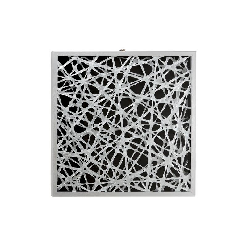 Large Square Modern Abstract Art Black and White Paper Shadow Box Wall Art 23.5 x 23.5 - 24 x 2 x 24
