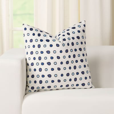 Rhapsody In Blue Dotted Print Plush Throw Pillow