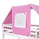 preview thumbnail 14 of 56, Twin Over Twin Playhouse Style Castle Style Bunk Bed Wooden Bed Frame with Tent and 2 Drawers (No Box Spring Needed)