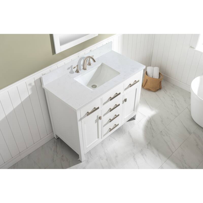 Valentino 42" Single Vanity in White