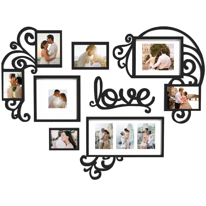 HELLO LAURA Heart-Shaped Photo Frame Set Wall Hanging Picture Frame