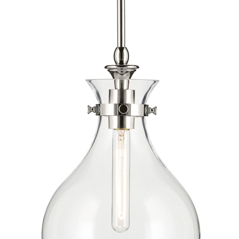 Kichler Lighting Laria 9.75 Inch 1 Light Pendant with Clear Glass in Polished Nickel
