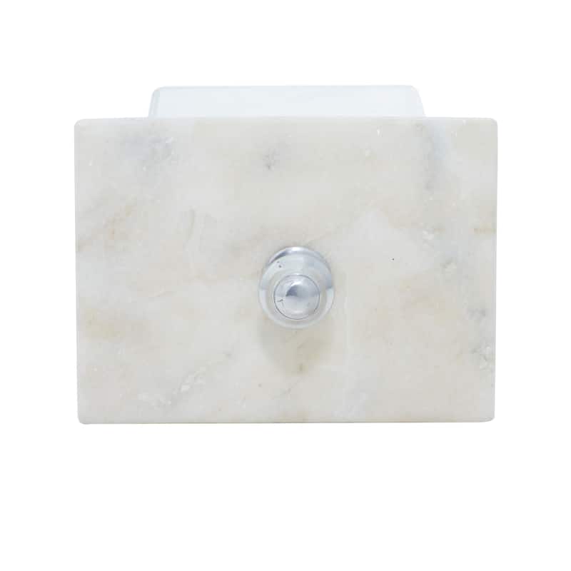 Aluminum Metal Jewelry Box with Marble Lid - Gray - Roche River Decor - 5"W x 7"L x 6"H