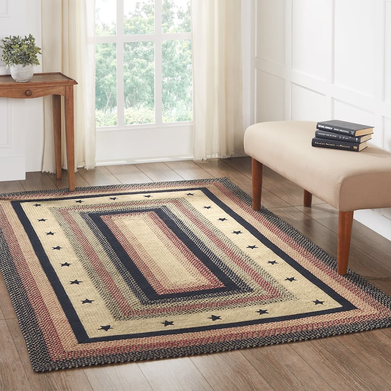 Colonial Star Jute Rug Rect w/ Pad 60x96 - 5' x 8' Rectangle