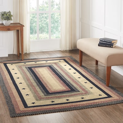 Colonial Star Jute Rug Rect w/ Pad 60x96 - 5' x 8' Rectangle