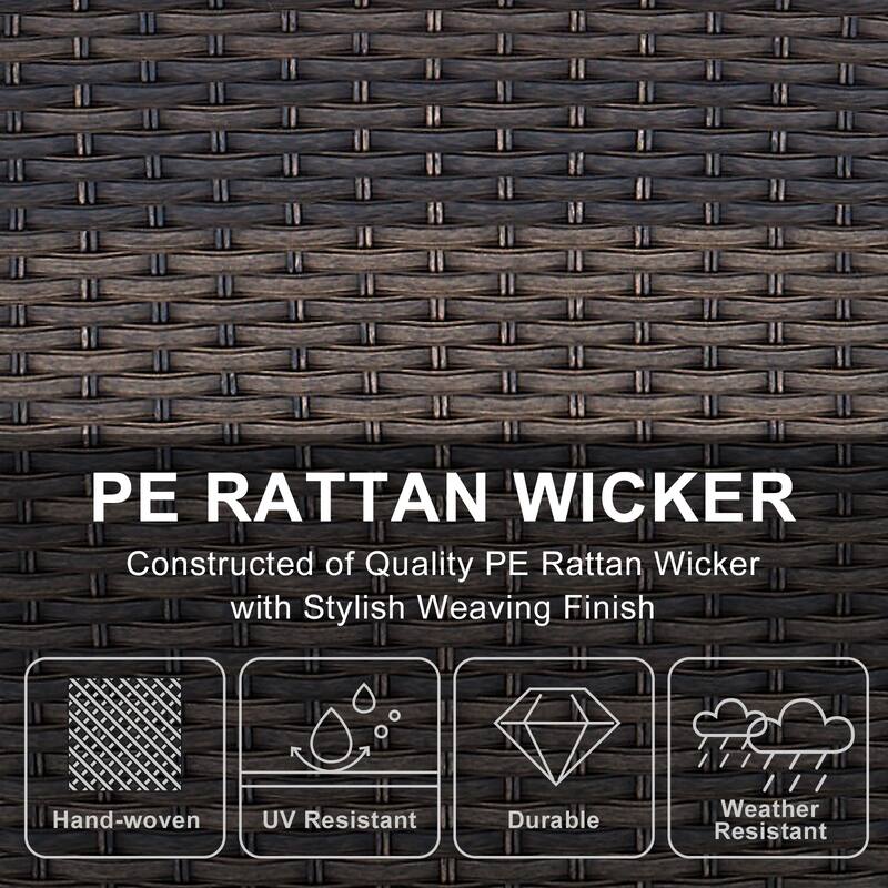 Rattan Rocking Chair with Tempered Glass Side Table