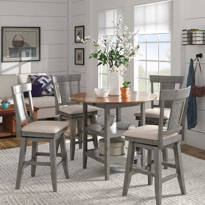 Eleanor Drop Leaf Round Counter Height Dining Set by iNSPIRE Q Classic