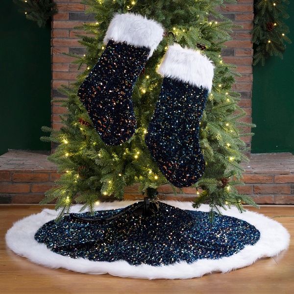 Silver sequin tree skirt top