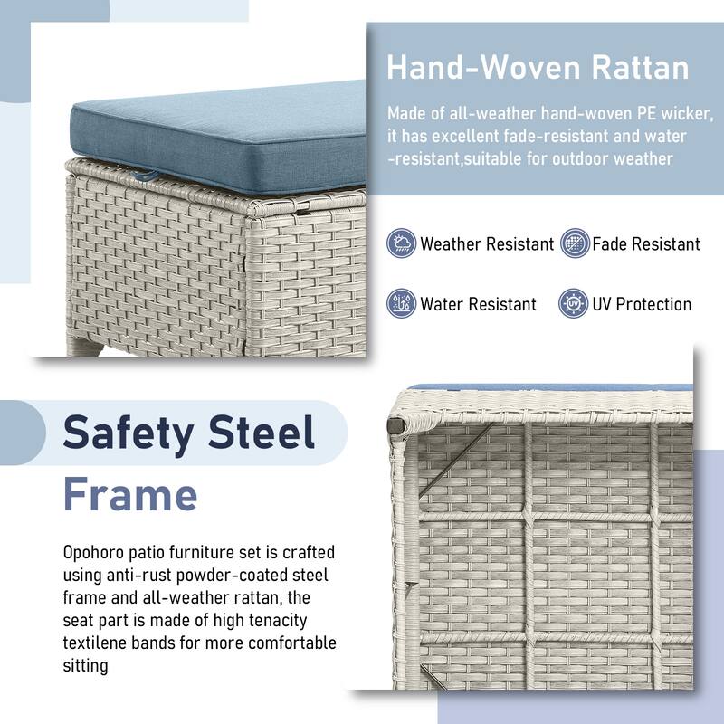Outdoor Patio Ottoman for Swivel Chairs