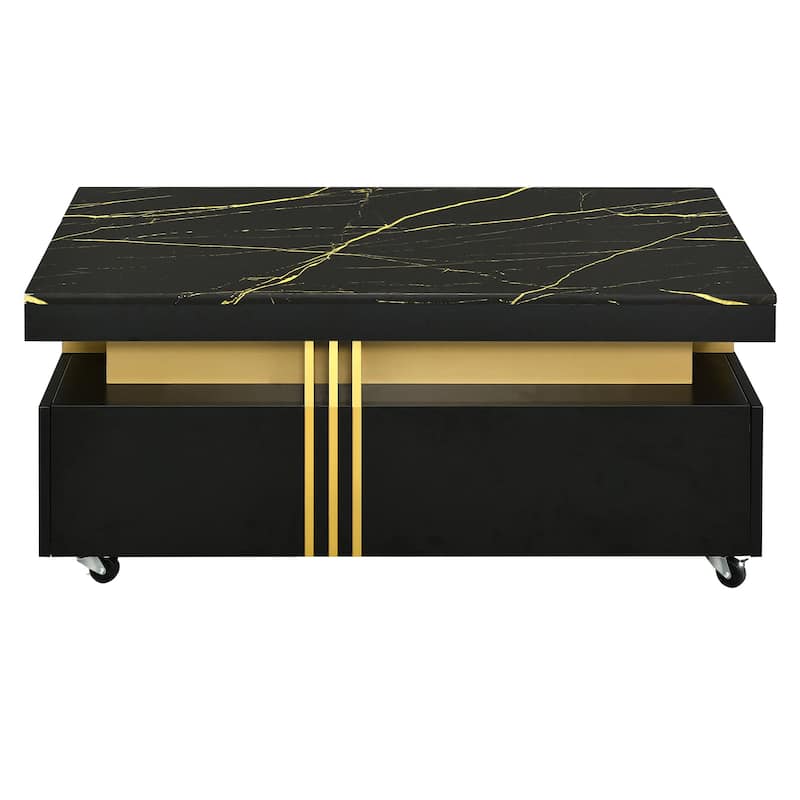 Contemporary Coffee Table with Faux Marble Top