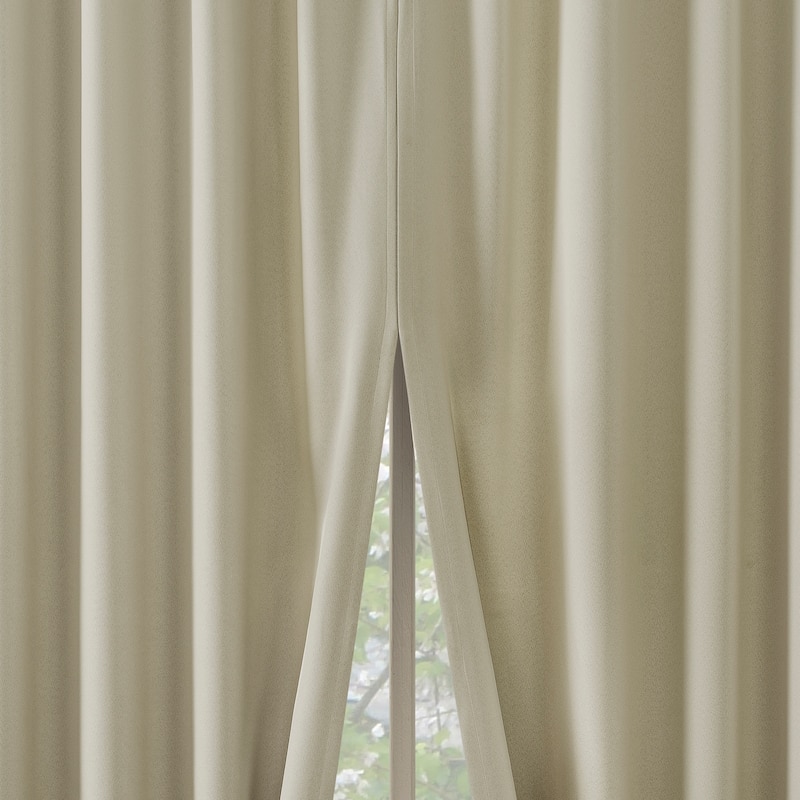 Sun Zero Aria 2-pack Magnetic Closure Theater Grade Total Blackout Back Tab 2-Piece Curtain Panel Pair - 52" x 63" - Cream