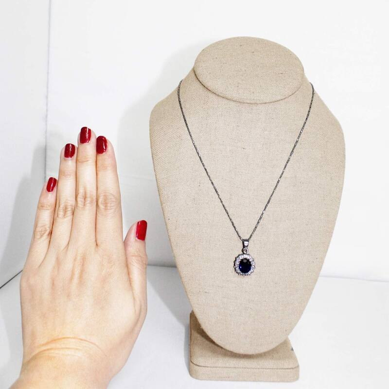 Linen Covered Wood Jewelry Necklace Bust Display - S