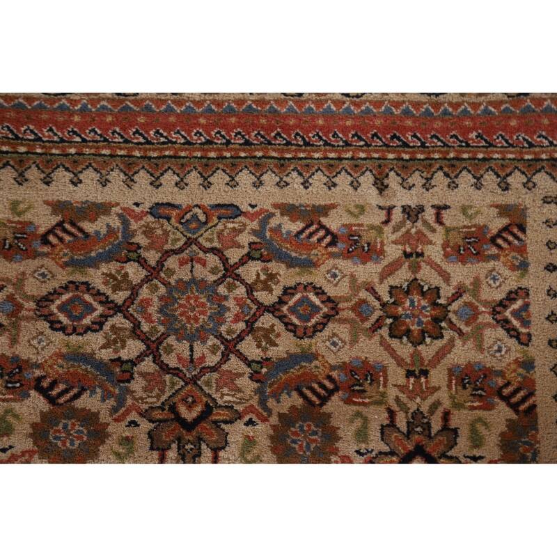 Hand Knotted Oriental 100% Wool Carpet Traditional Medallion Beige & Ivories Bidjar Area Rug - 9' 0'' X 5' 11''