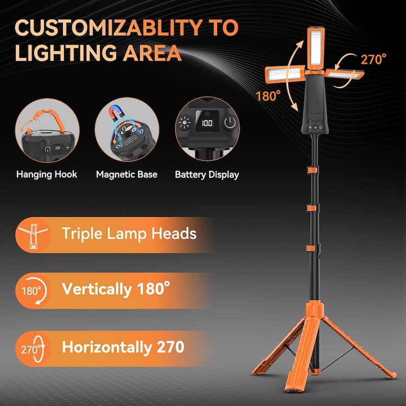 Portable LED Camping Work Light with Detachable Tripod