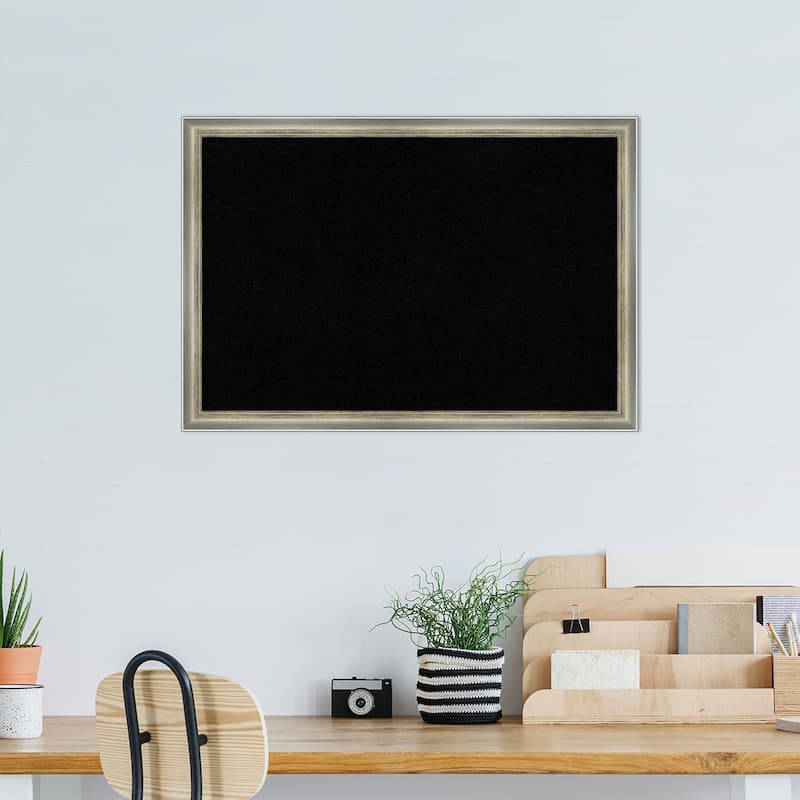 Salon Wood Framed Black Corkboard Bulletin Board