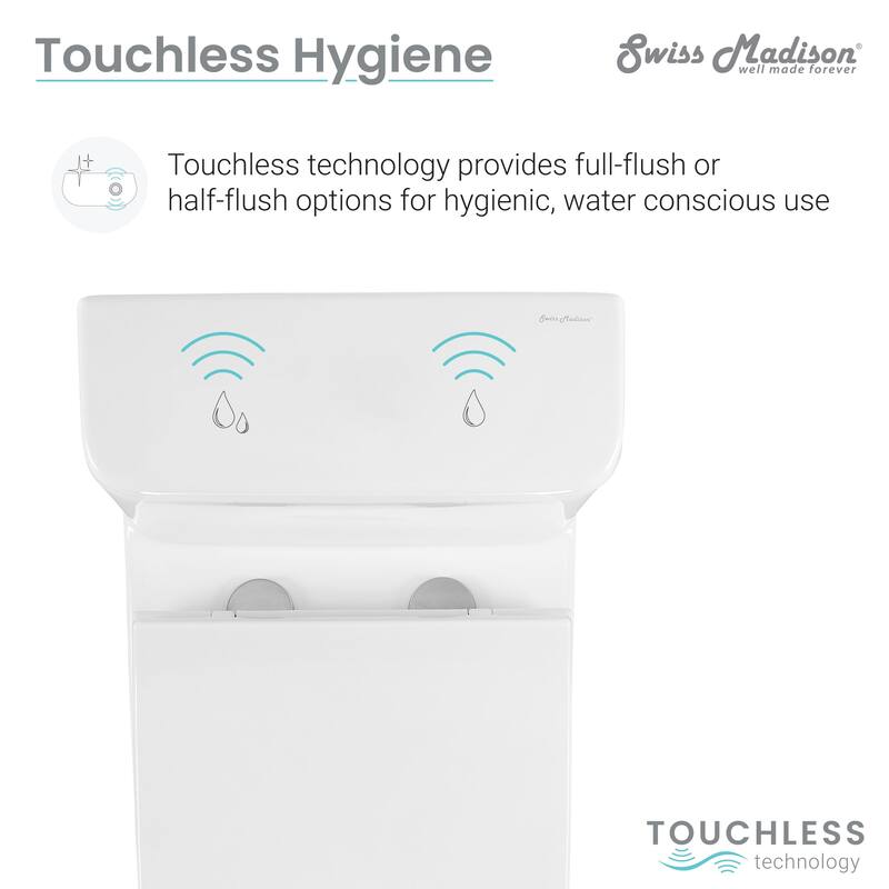 Carre One Piece Square Toilet, Touchless - White