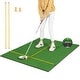 preview thumbnail 1 of 6, Costway 5 x 4 FT Golf Hitting Mat Artificial Indoor Outdoor Turf Golf - See Details Green - See Details - Teens
