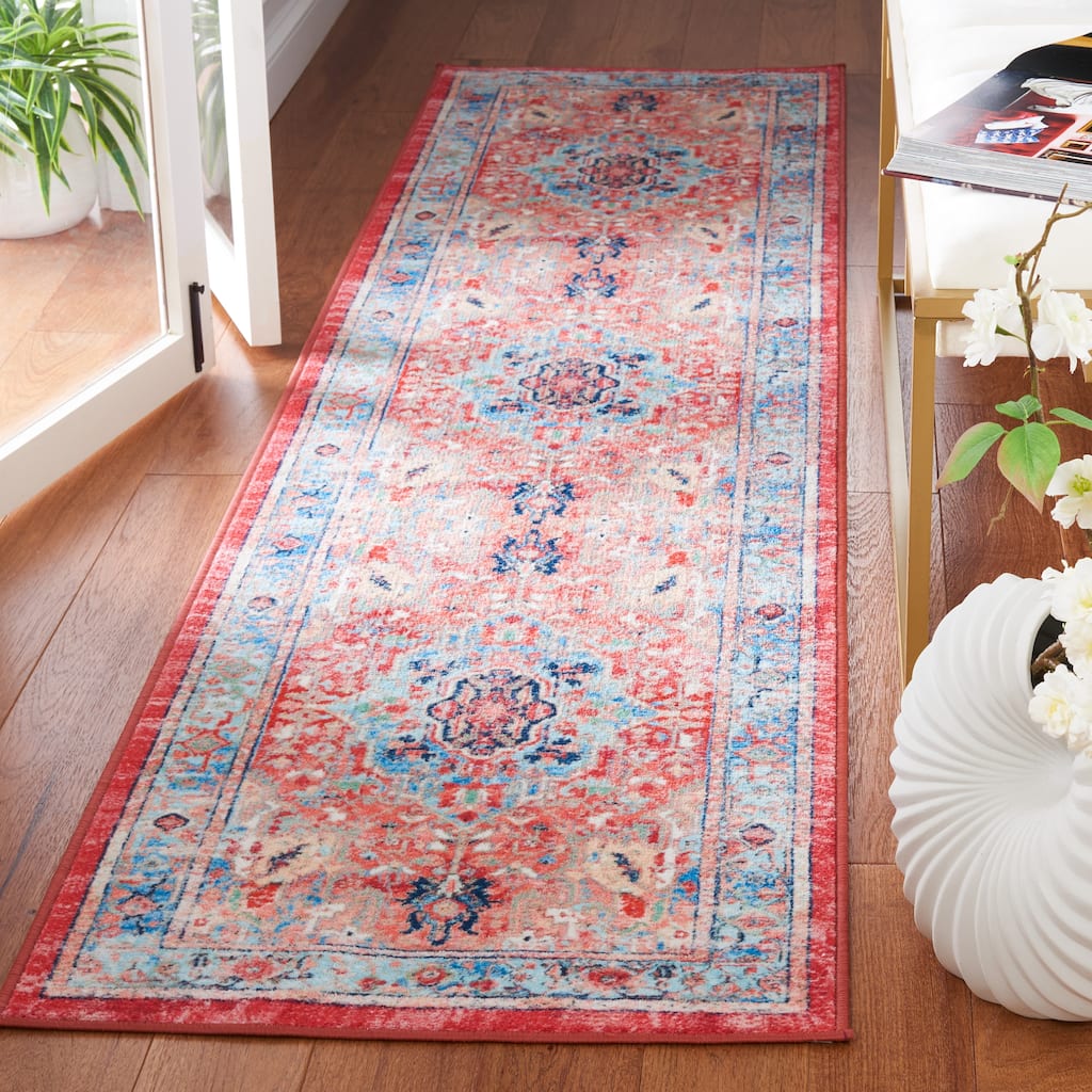 SAFAVIEH Riviera Machine Washable Slip Resistant Verona Oriental Rug - 2'2" x 9' Runner