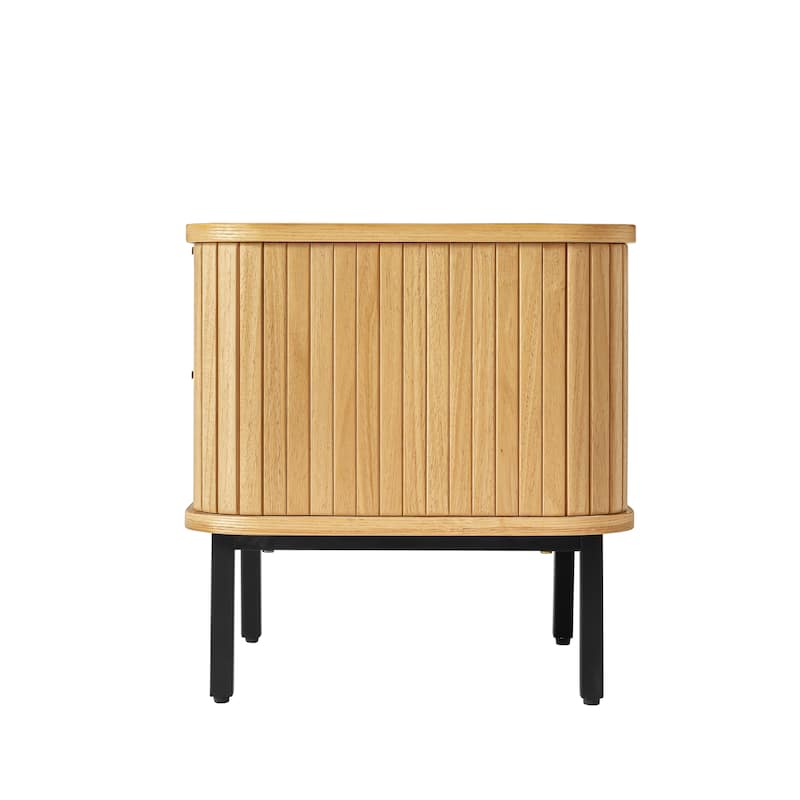 Wood Nightstand with 2 Drawers