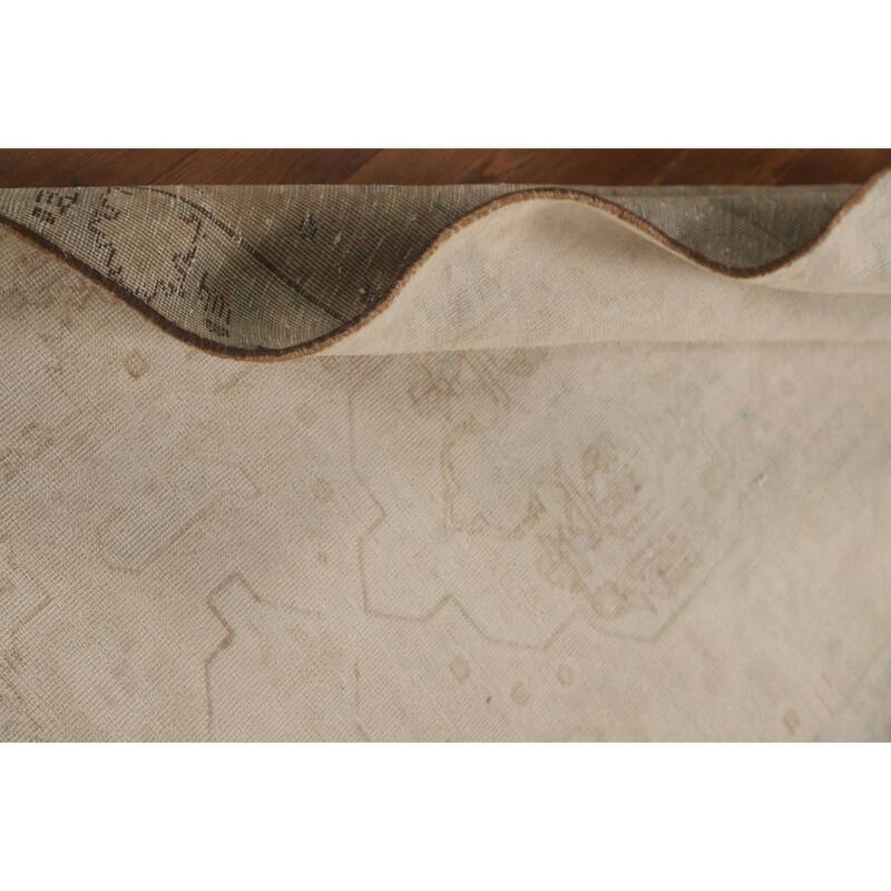 Hand Knotted Oriental 100% Wool Carpet Traditional Medallion Beige & Ivories Tabriz Area Rug - 4' 9'' X 3' 0''