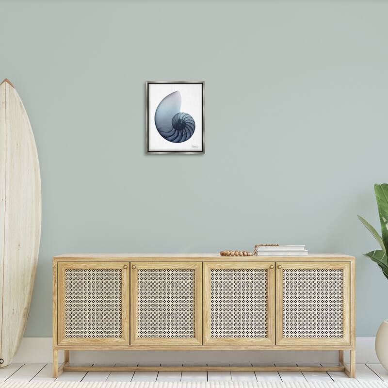 Stupell Contemporary Nautilus Shell Framed Floater Canvas Wall Art Design by Albert Koetsier