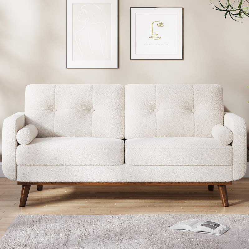 65" Loveseat Sofa, Mid Century Modern Couch Comfy Love Seat Couches for Living Room
