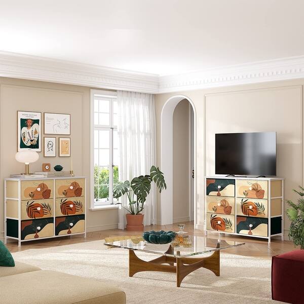 Dresser for Bedroom Boho Dresser with 6 Storage Drawers Small Dresser &  Chest of Drawers Cute Dresser for Closet Nursery - Bed Bath & Beyond -  37668802