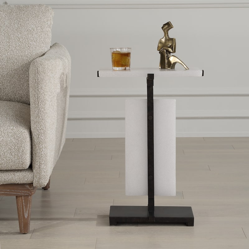 Uttermost Elements Bubble Glass Accent Table - 24"H x 16.5"W x 10.5"D