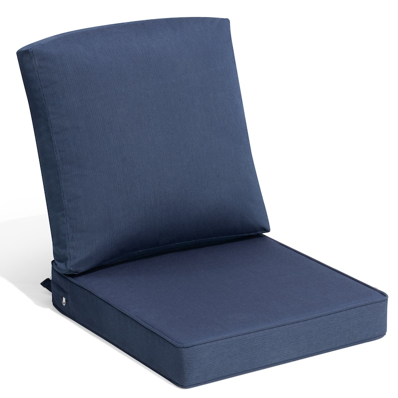21 W x 22 D in. Deep Seat Outdoor Cushion Set by Crestlive Products - 1-Seater - Navy Blue