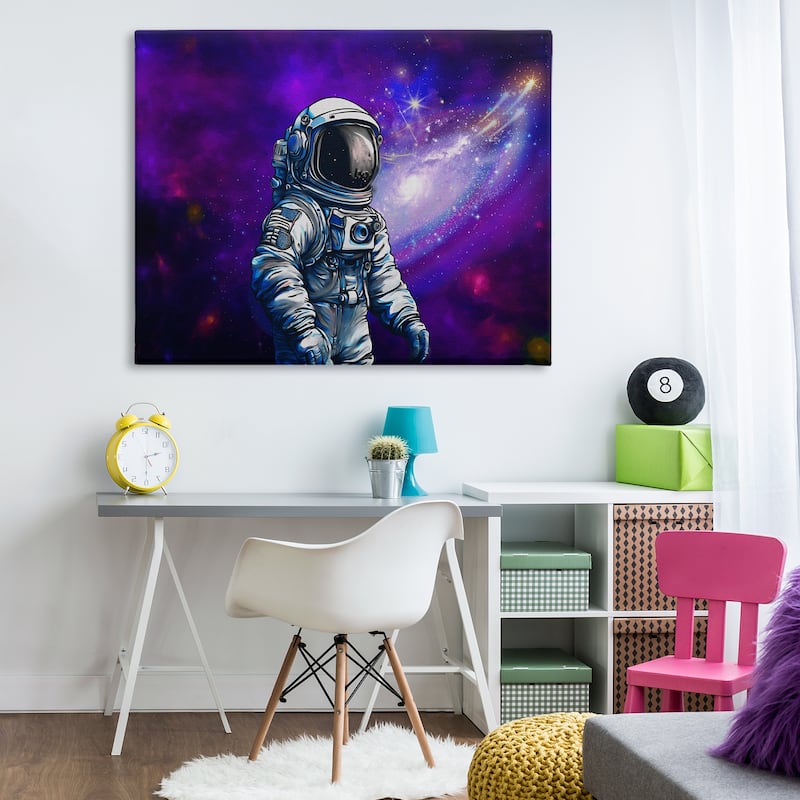 Stupell Astronaut with Swirling Galaxy Canvas Wall Art Design By Jesse Keith