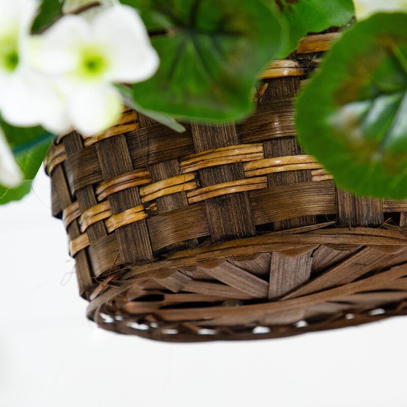 28-in UV Resistant Artificial Geranium in Hanging Basket