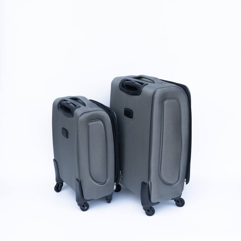 (20+24) Travel case two-piece suitcase set Oxford trolley case without password lock universal wheel + Oxford cloth backpack - Gray
