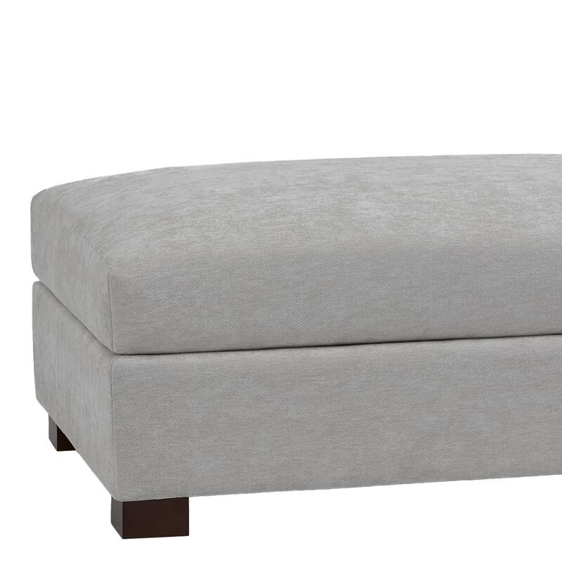 41" W Modern Rectangle Chenille Ottoman