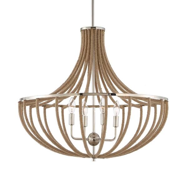 slide 2 of 11, Uttermost Lovelock 4 Light Rope Empire Chandelier - 27.5"W x 27.5"D x 24.25"H