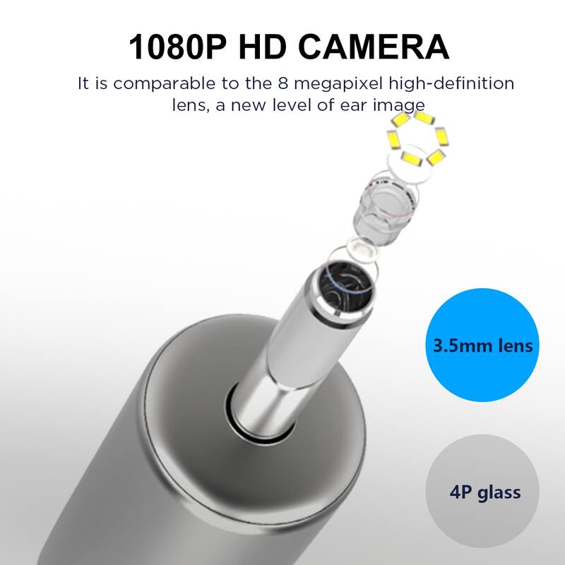 Scalable Ear Endoscope, Endoscope Camera with APP, Wifi connection - Black