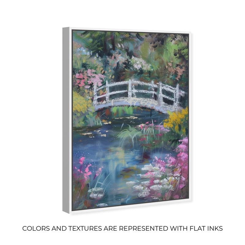 Art Remedy Hidden Garden Framed Impressionism 1 Piece Canvas Wall Art /Monet And Van Gogh Inspired Art
