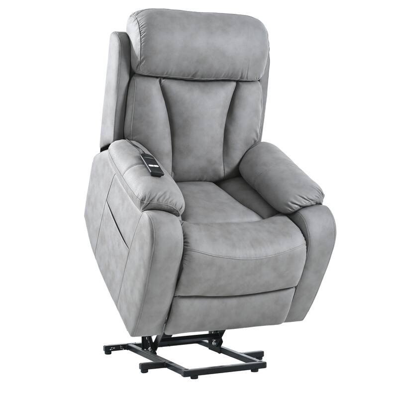 Elderly-Friendly Power Lift Recliner with Remote Control, Spacious Seat, Side Pocket, and Adjustable Angles
