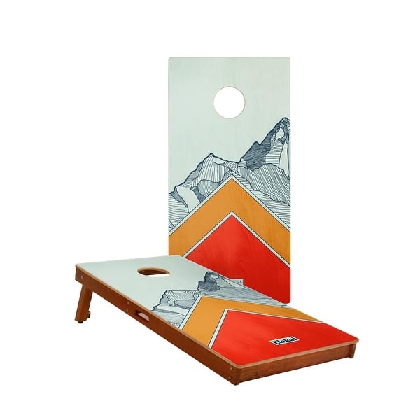 slide 2 of 6, Mount Elakai Solid Mahogany All-Weather Cornhole Boards NO Bags - Add Carrying Case