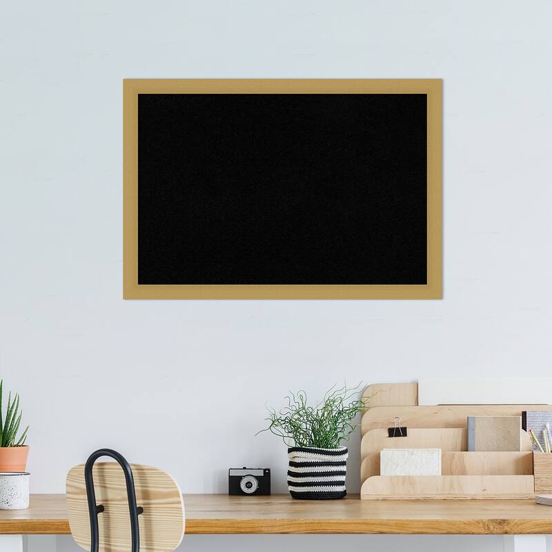 Grace Narrow Framed Black Corkboard Bulletin Board