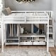 preview thumbnail 2 of 26, 2 Color Full Size Loft Bed Frame with Wardrobe, Safe Low Storage Table and Storage Staircase