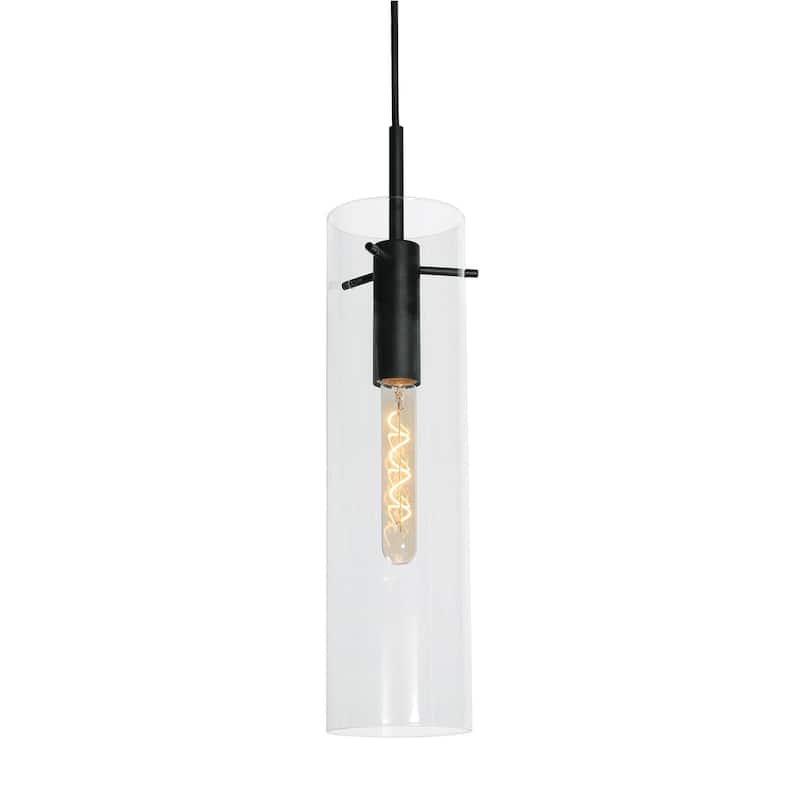 AFX VSAP05MB Vista 5" Wide Mini Pendant with Clear Glass Shade - Black