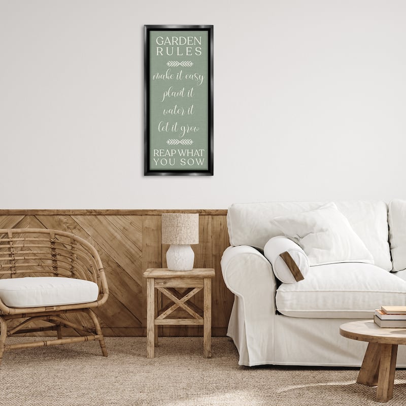Stupell Reap What You Sow Gardening Framed Floater Canvas Wall Art Design By Lil' Rue