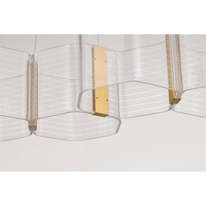 Kenzo LED 6 Light Island Pendant Polished Anodized Bronze Finish Light Guide Panel - Polished Anodized Bronze
