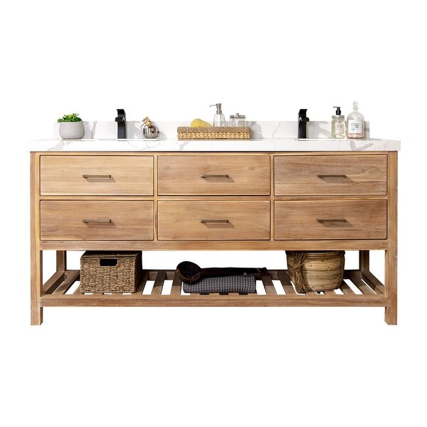 Willow Collections 72 x 22 Parker Solid Teak Wood Bathroom Vanity with