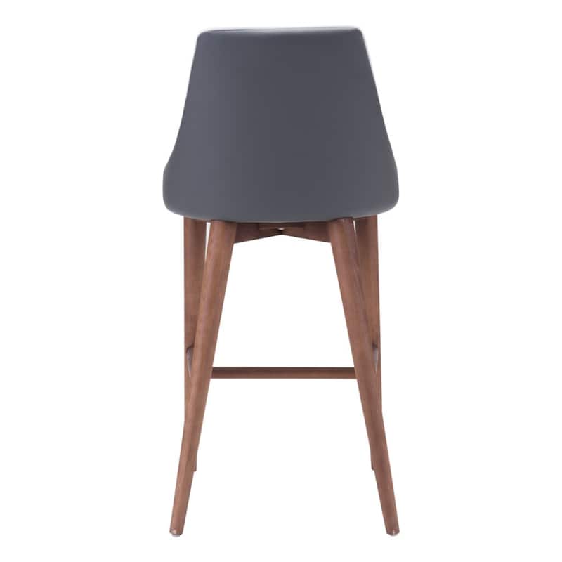 26" Modern Upholstered Counter Height Bar Stool with Solid Wood Frame and Footrest - 18"L x 19.7”W x 37"H
