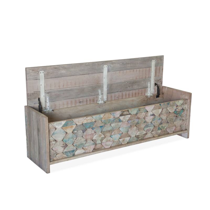 Cordoba Vintage Teal Reclaimed Teak Bench