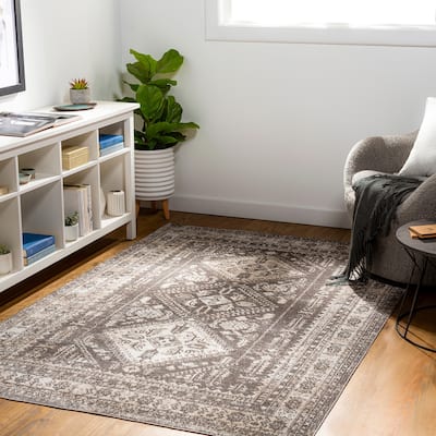 Livabliss Ambridge Machine Washable Traditional Diamond Area Rug