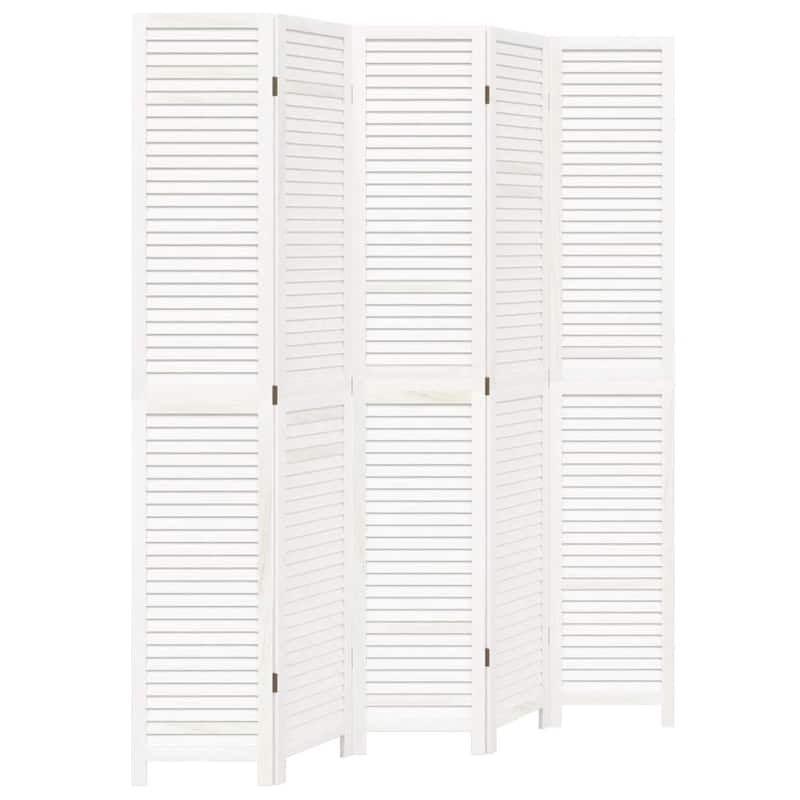 vidaXL Room Divider Privacy Screen Living Room White Solid Wood Paulownia